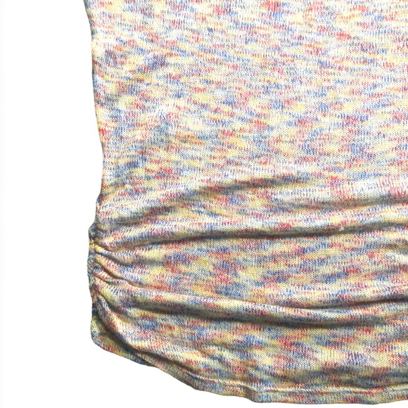 SuPeR CUTE One Clothing Speckled COLORS Short Sleeve Dolman Sweater w/Ruching - Picture 3 of 5
